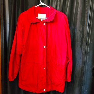 London Fog red lg jacket/lt weight lined coat